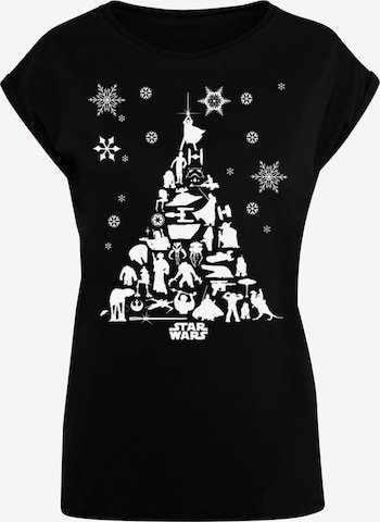 Maglietta 'Star Wars Christmas Tree' di F4NT4STIC in nero: frontale