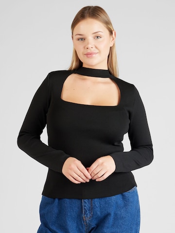 juoda Trendyol Curve Megztinis: priekis