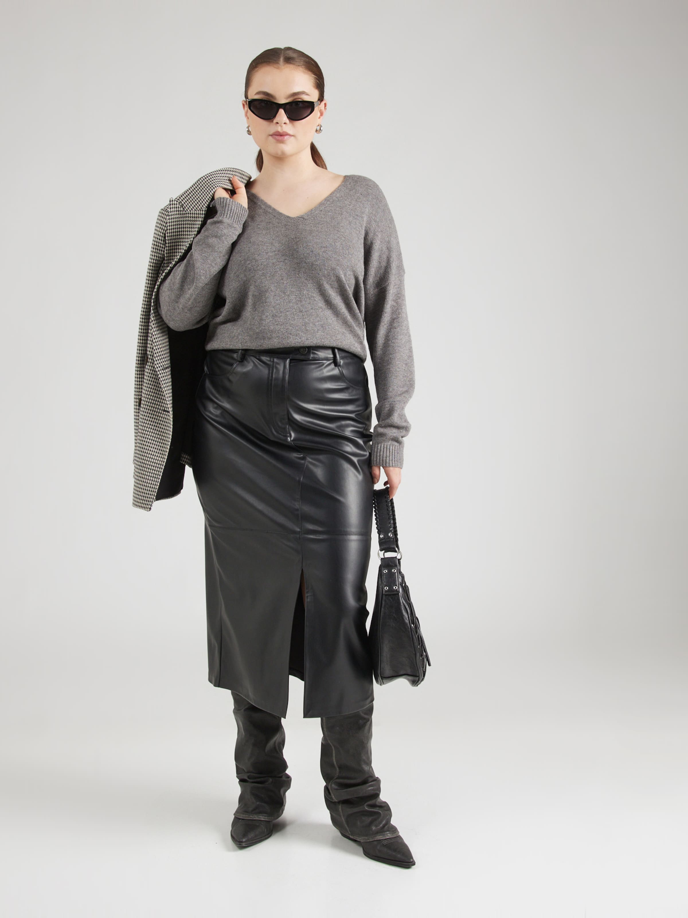 Jupe en cuir grande taille hot sale