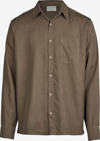 Cleptomanicx Button Up Shirt 'Easy' in Brown: front
