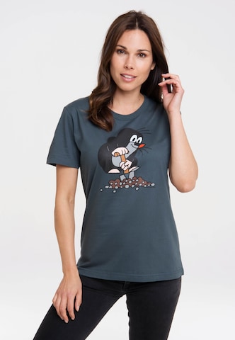 LOGOSHIRT T-Shirt 'Der kleine Maulwurf' in Blau: predná strana