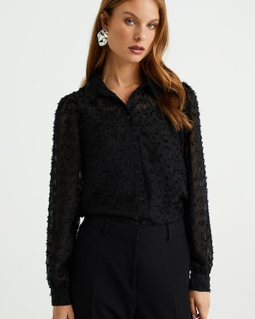 WE Fashion Blouse in Zwart: voorkant