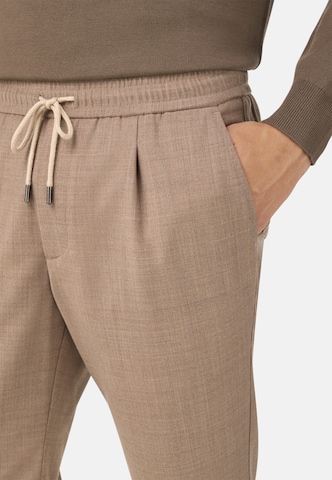 Boggi Milano Slim fit Pleat-front trousers in Beige
