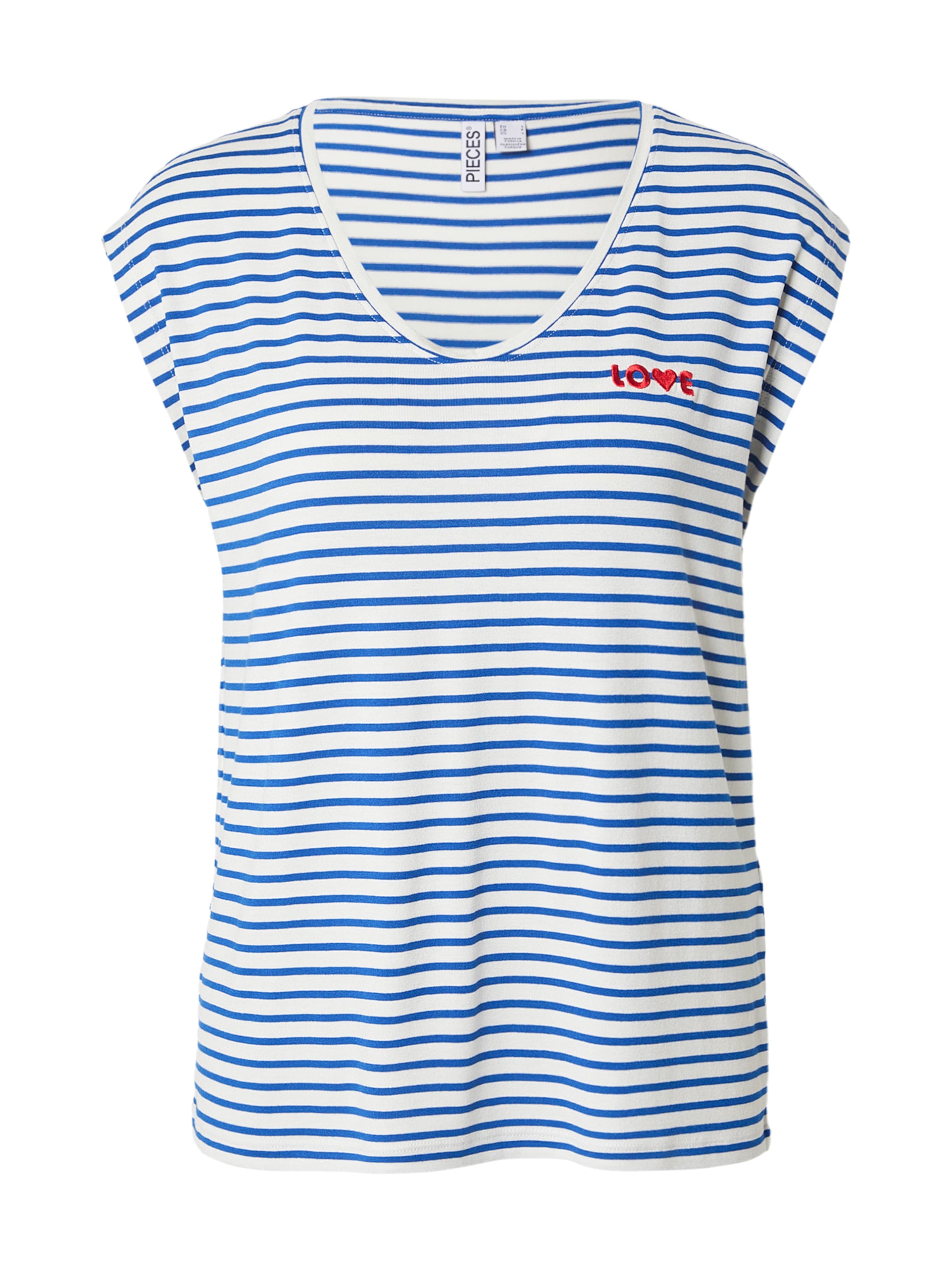 PIECES T-Shirt 'PCBILLO' in navy / dunkelrot / weiß, Produktansicht