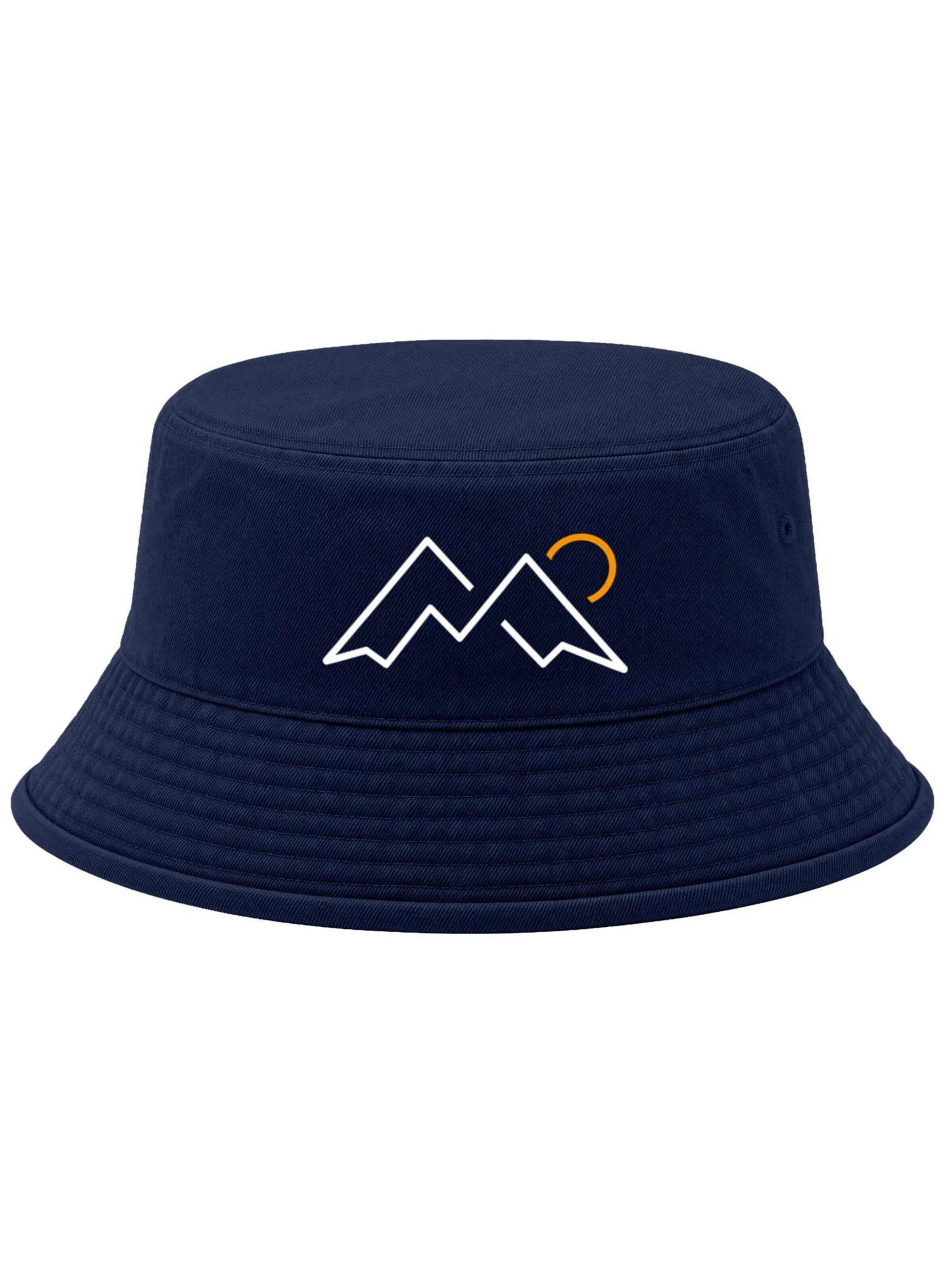 Neverless Hat 'Mountain Lineart' in Blue: front
