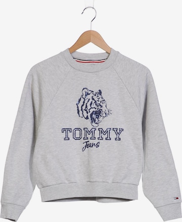 Tommy Jeans Sweatshirt & Zip-Up Hoodie in S in Grey: front