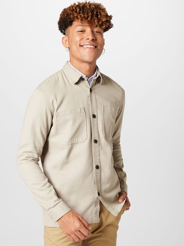 Fit confort Chemise TOM TAILOR DENIM en beige : devant