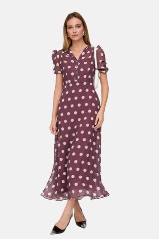lily and lionel Kleid ' Julia Button Down Print Maxi Dress ' in Braun: Vorderseite