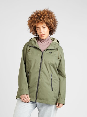 Ragwear Plus Between-Season Jacket 'ZUZKA' in Green: front