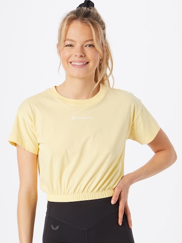 Champion Authentic Athletic Apparel Λειτουργικό μπλουζάκι σε κίτρινο: μπροστά