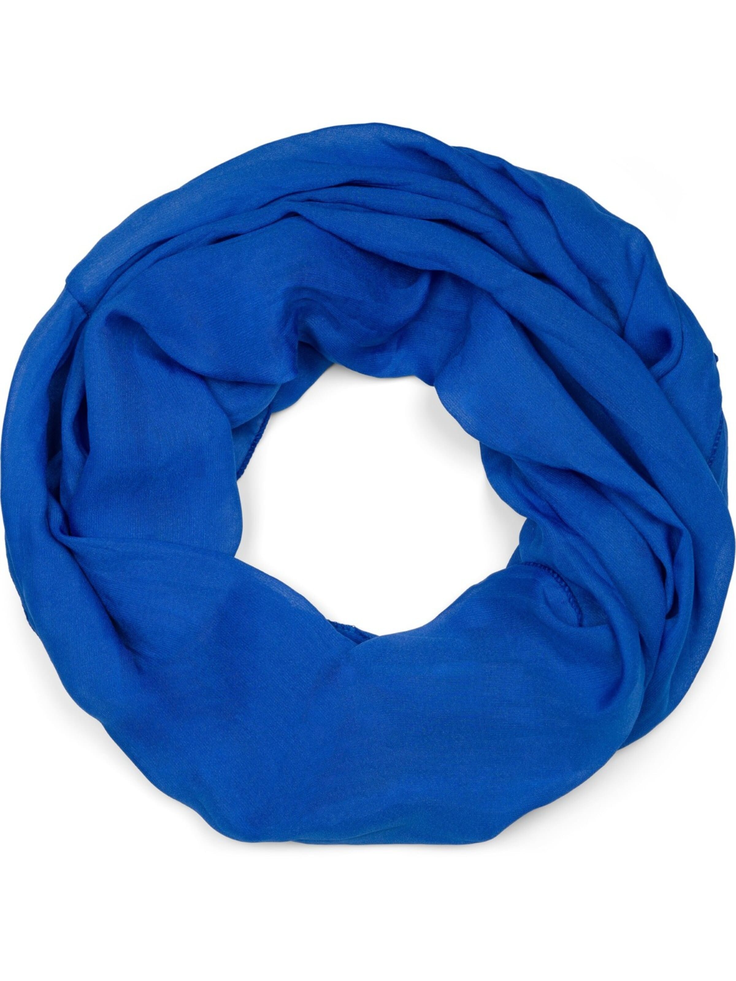 styleBREAKER Loop scarf 'Seidiger unifarbener Loop' in Blue: front