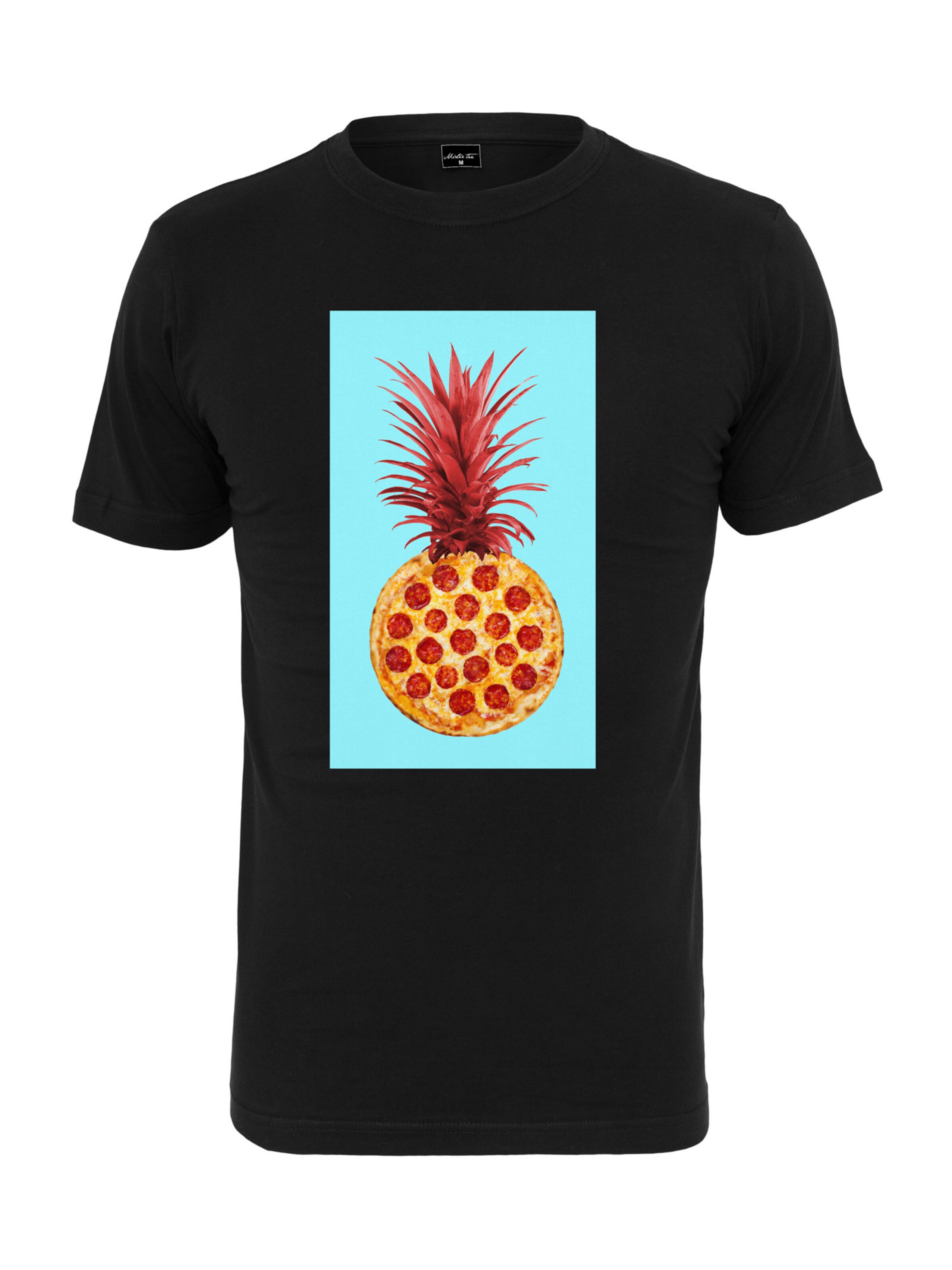 Männer Shirts Mister Tee T-Shirt 'Pizza Pineapple' in Schwarz - AB93894