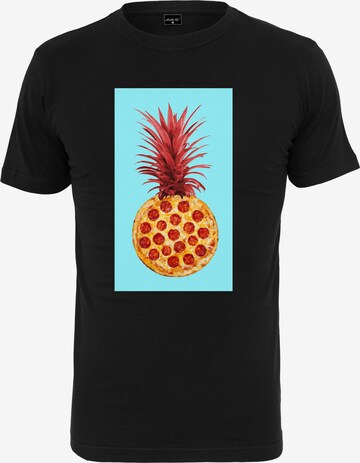 Mister Tee T-shirt 'Pizza Pineapple' i svart: framsida