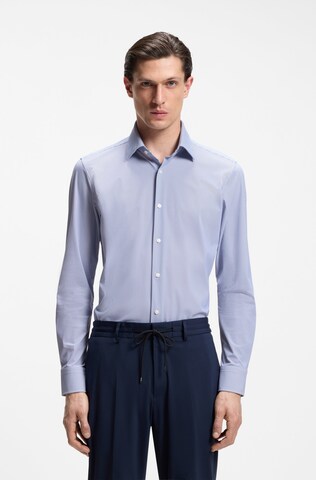 BOSS Slim fit Button Up Shirt ' Hank' in Blue: front