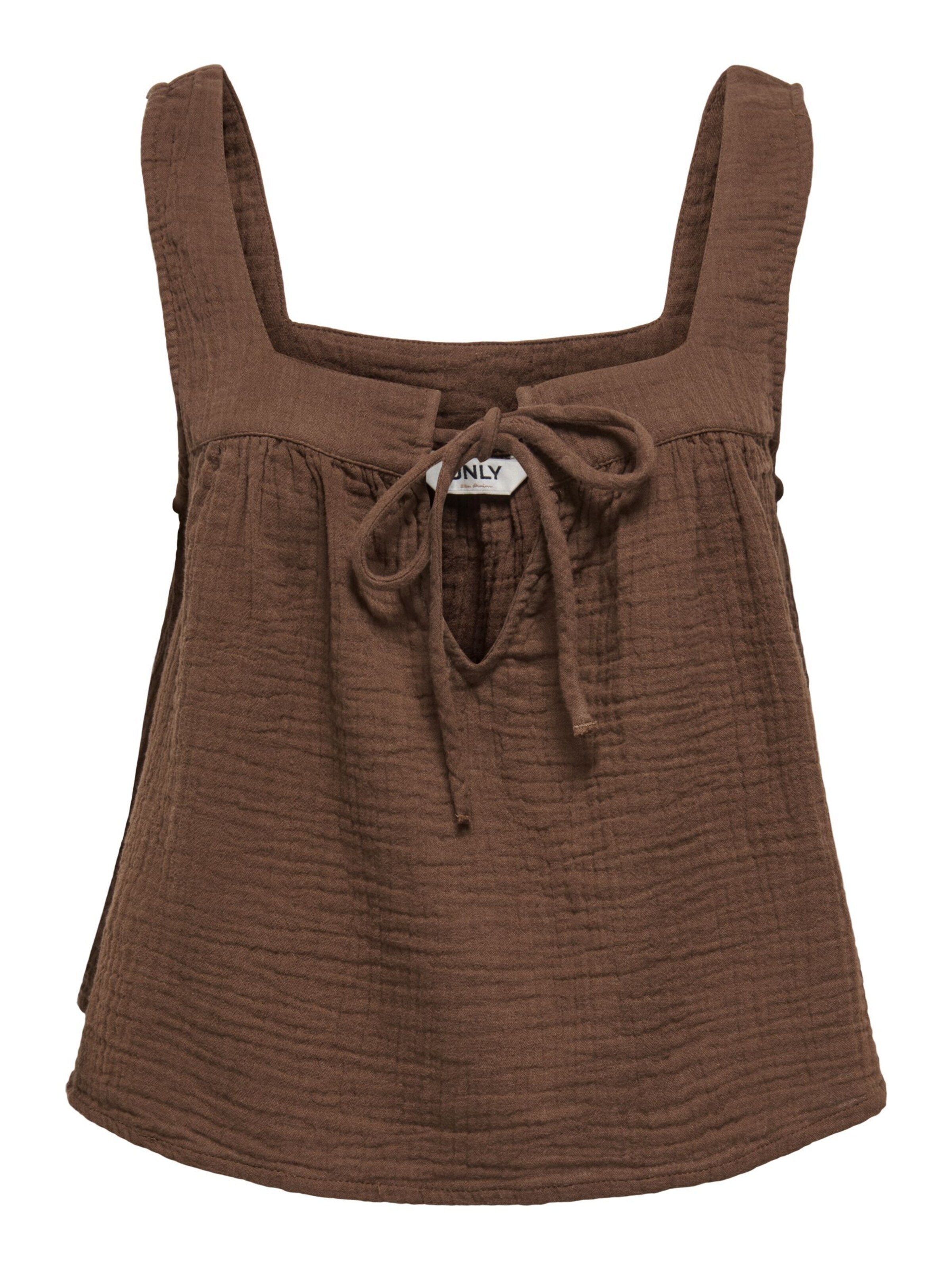 ONLY Top in Bruin: voorkant
