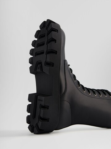 Bershka Lace-up boot in Black