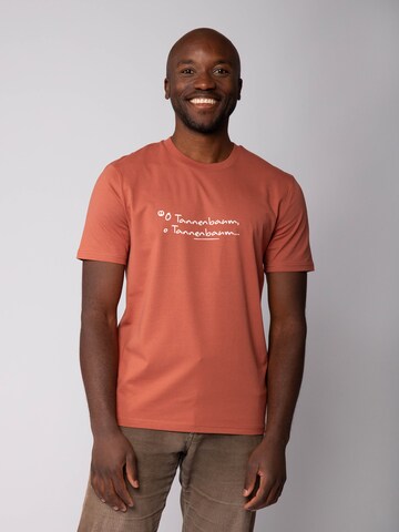 T-Shirt 'O Tannenbaum' Watapparel en rouge : devant