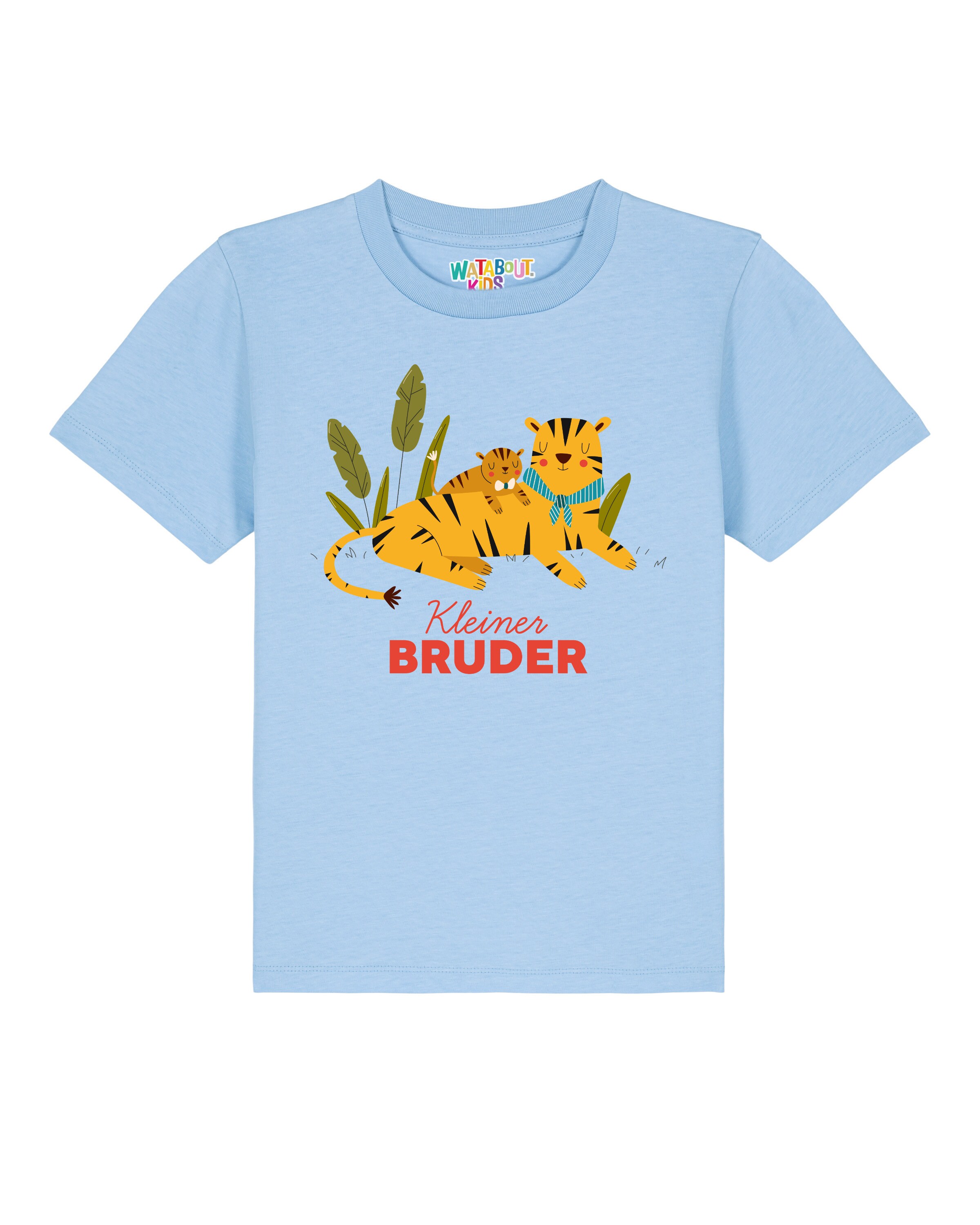 T-Shirt 'Tiger Kleiner Bruder' watabout.kids en bleu : devant