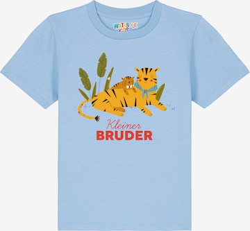 watabout.kids Shirt 'Tiger Kleiner Bruder' in Blue: front