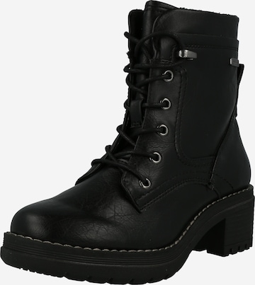 JANA Lace-Up Ankle Boots in Black: front