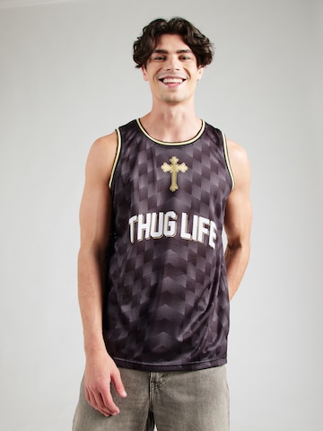 AMPLIFIED Shirt 'TUPAC B BALL' in Zwart: voorkant