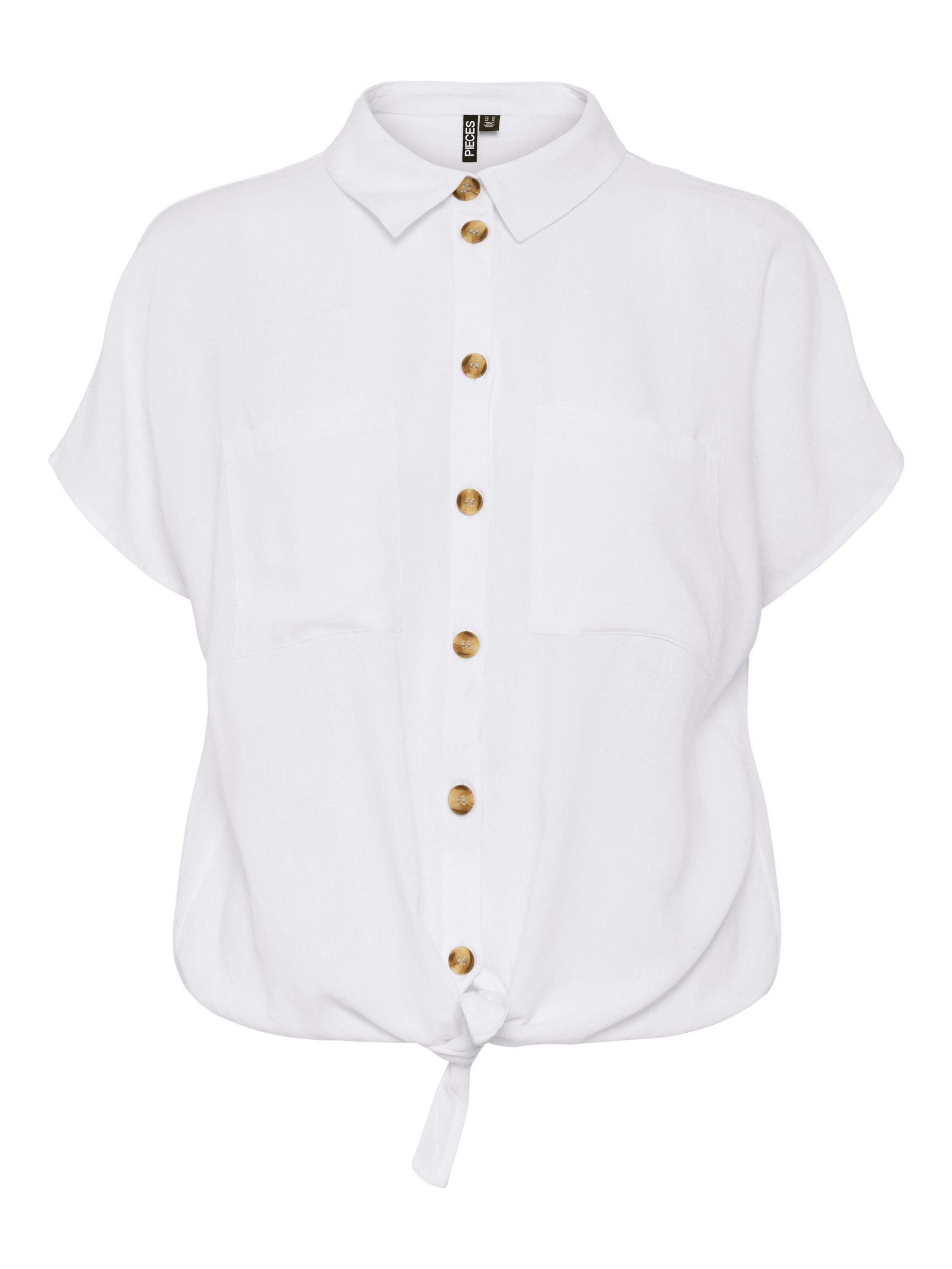 PIECES Blouse 'PCPia' in Wit: voorkant