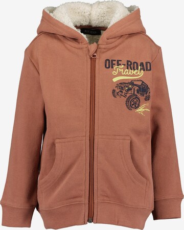 BLUE SEVEN Zip-Up Hoodie in Brown: front