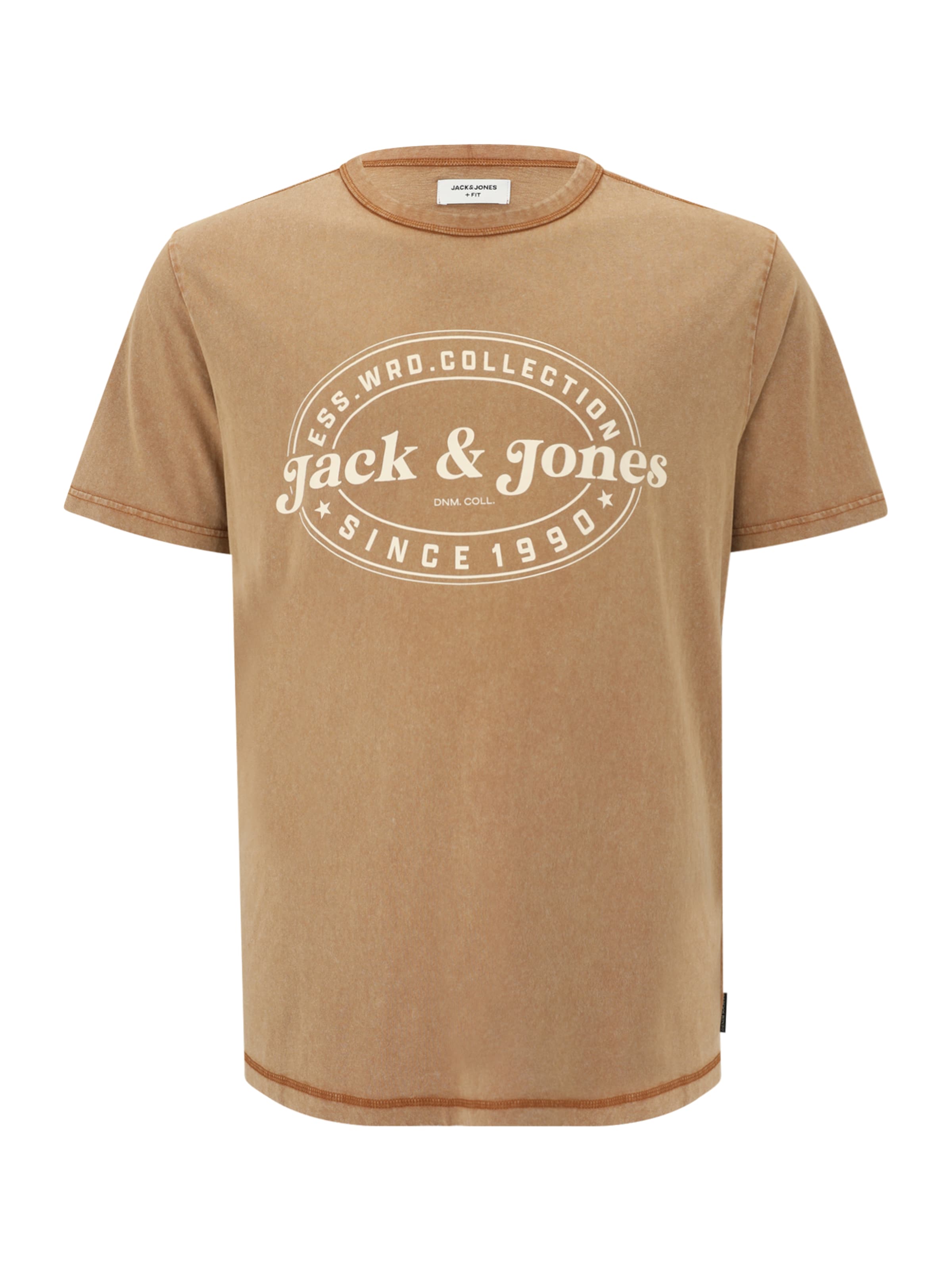 Jack & Jones Plus Μπλουζάκι 'JJEDOVER' σε καφέ: μπροστά