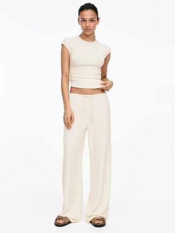Pull&Bear Wide leg Broek in Beige