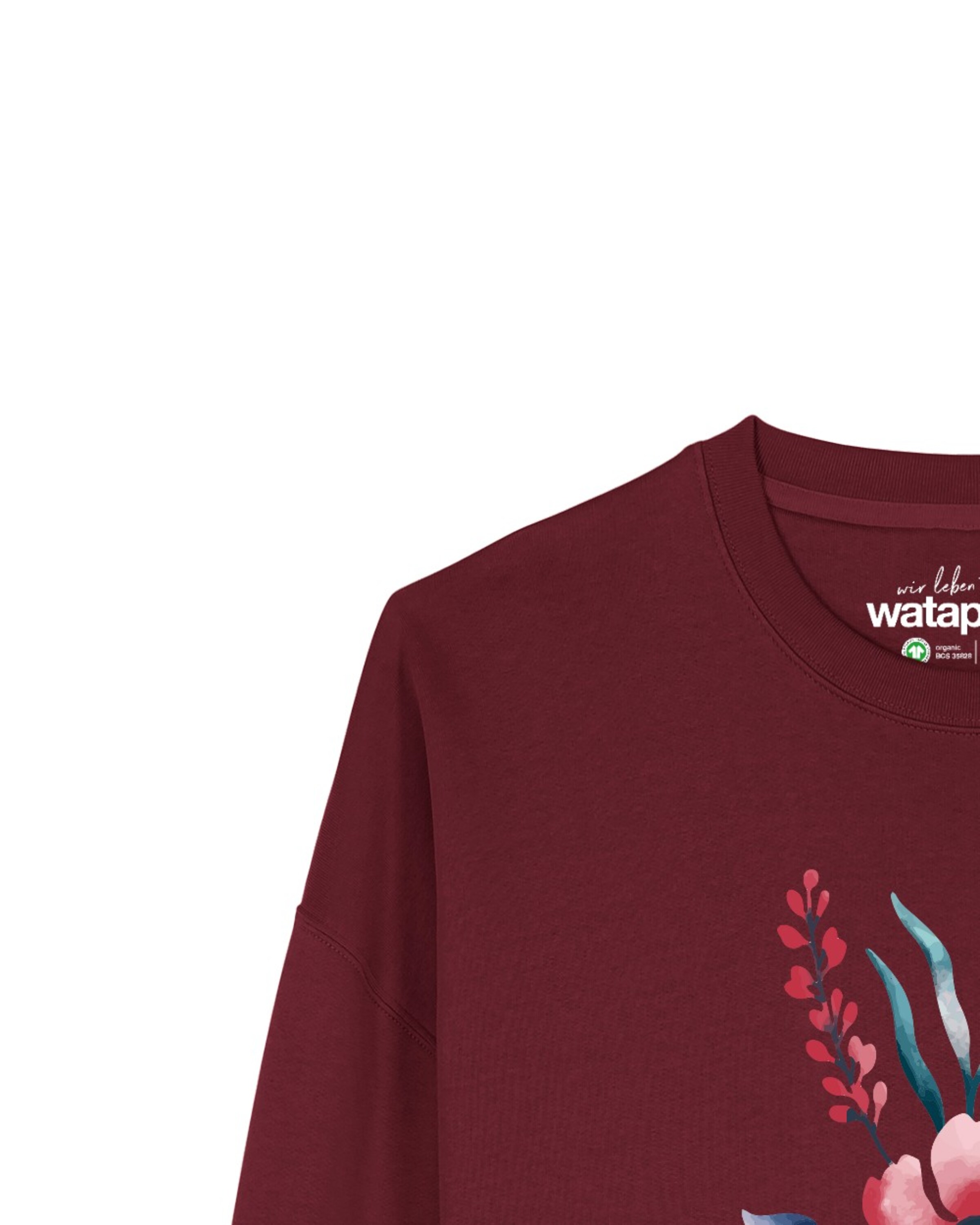 Sweat-shirt 'Blume in Wasserfarbe 01' Watapparel en rouge