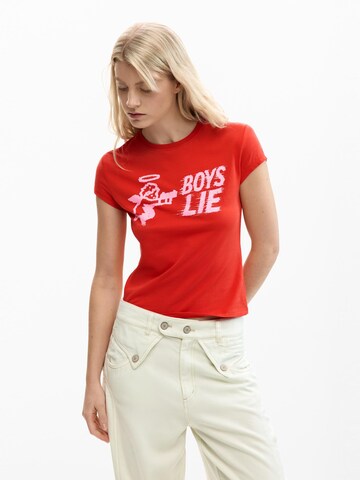raudona Desigual Marškinėliai 'Boys Lie': priekis