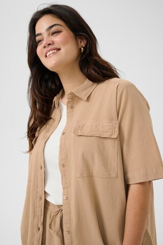 KAFFE CURVE - Blusa 'KCNana Liah' em bege