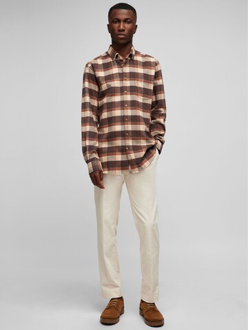 HECHTER PARIS Regular fit Button Up Shirt in Brown