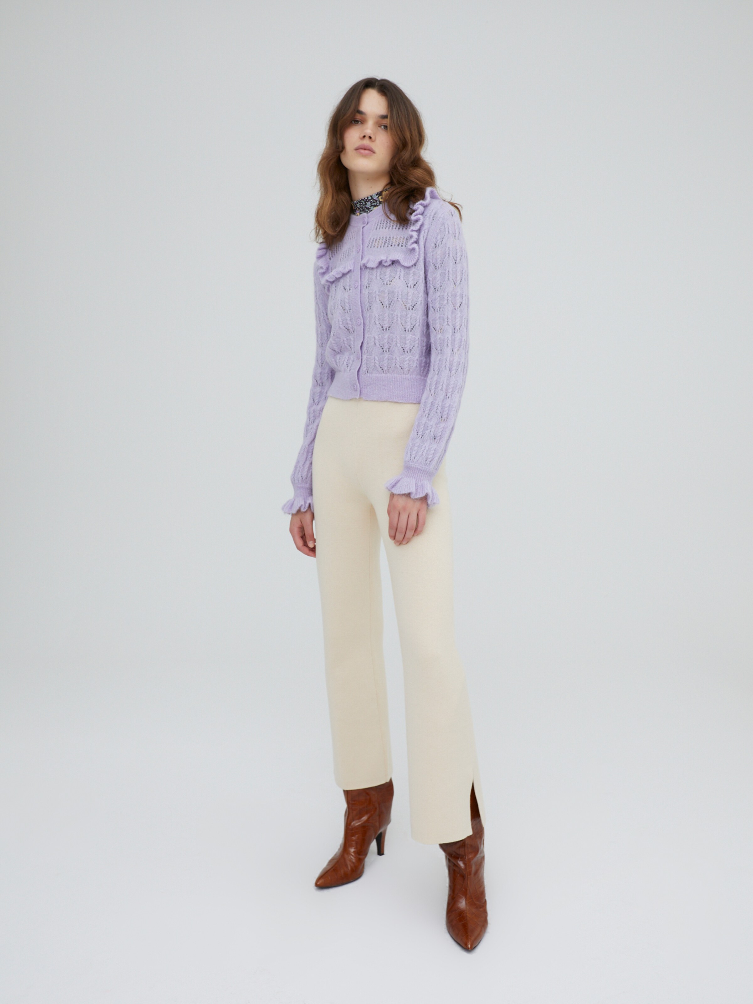 Frauen Pullover & Strick EDITED Strickjacke 'Nathalie' in Helllila - VS77759 Frauen Pullover & Strick EDITED Strickjacke 'Nathalie' in Helllila - VS77759