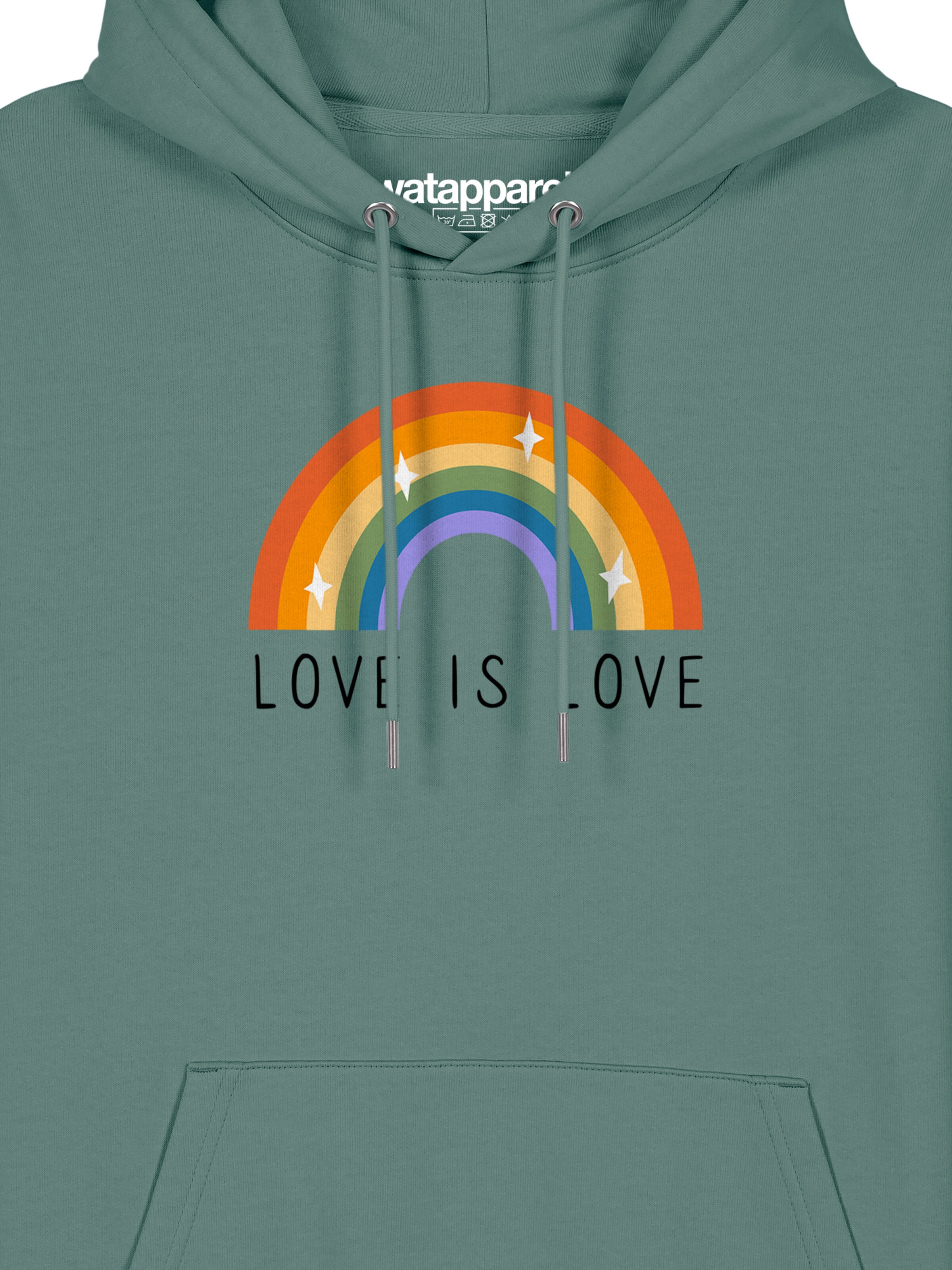 Felpa ' Love is Love ' di Watapparel in verde