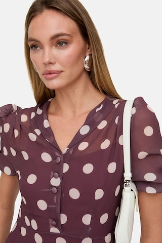 lily and lionel Kleid ' Julia Button Down Print Maxi Dress ' in Braun