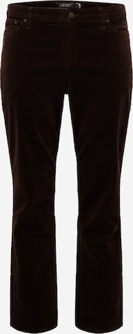 Lauren Ralph Lauren Plus Normalny krój Spodnie w kolorze brązowy: przód