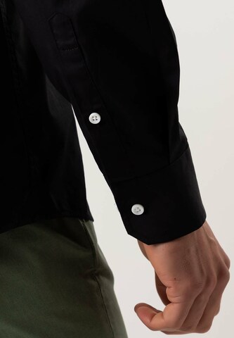 Black Label Shirt Slim Fit Businesshemd 'POPLIN' in Schwarz