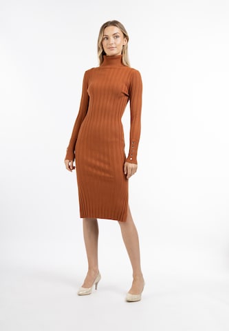 DreiMaster Klassik Knitted dress in Brown