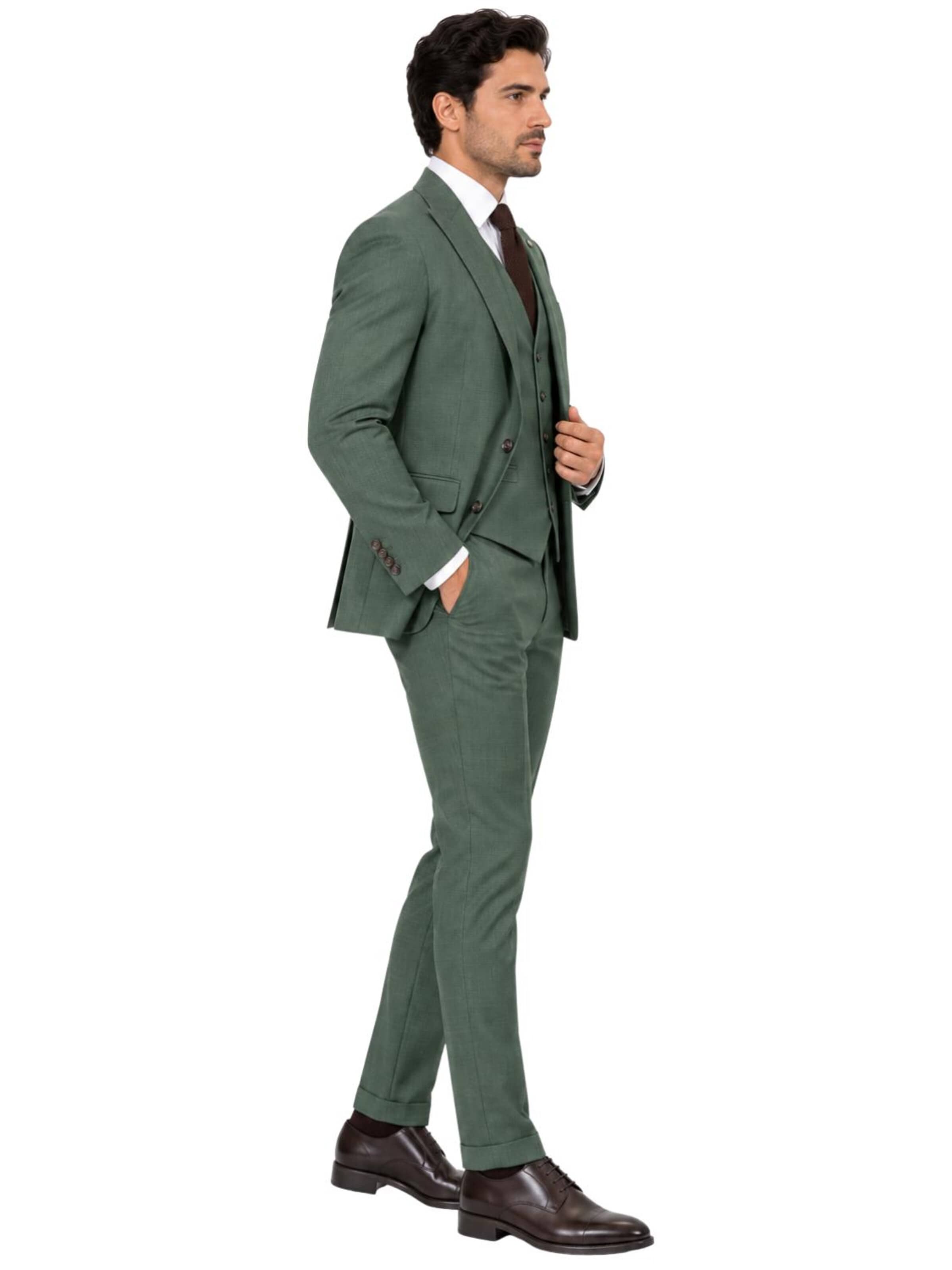 Guild Slim fit Suit 'Slim fit Business Anzug' in Green