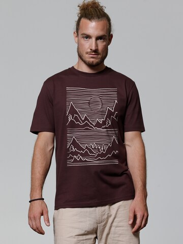 T-Shirt 'Mountains' Watapparel en rouge : devant