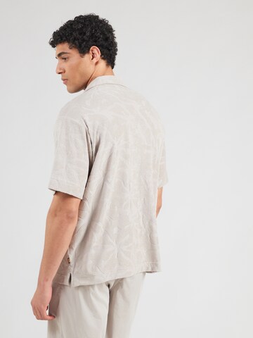 BOSS Классический крой Рубашка 'We Flower' в Серый