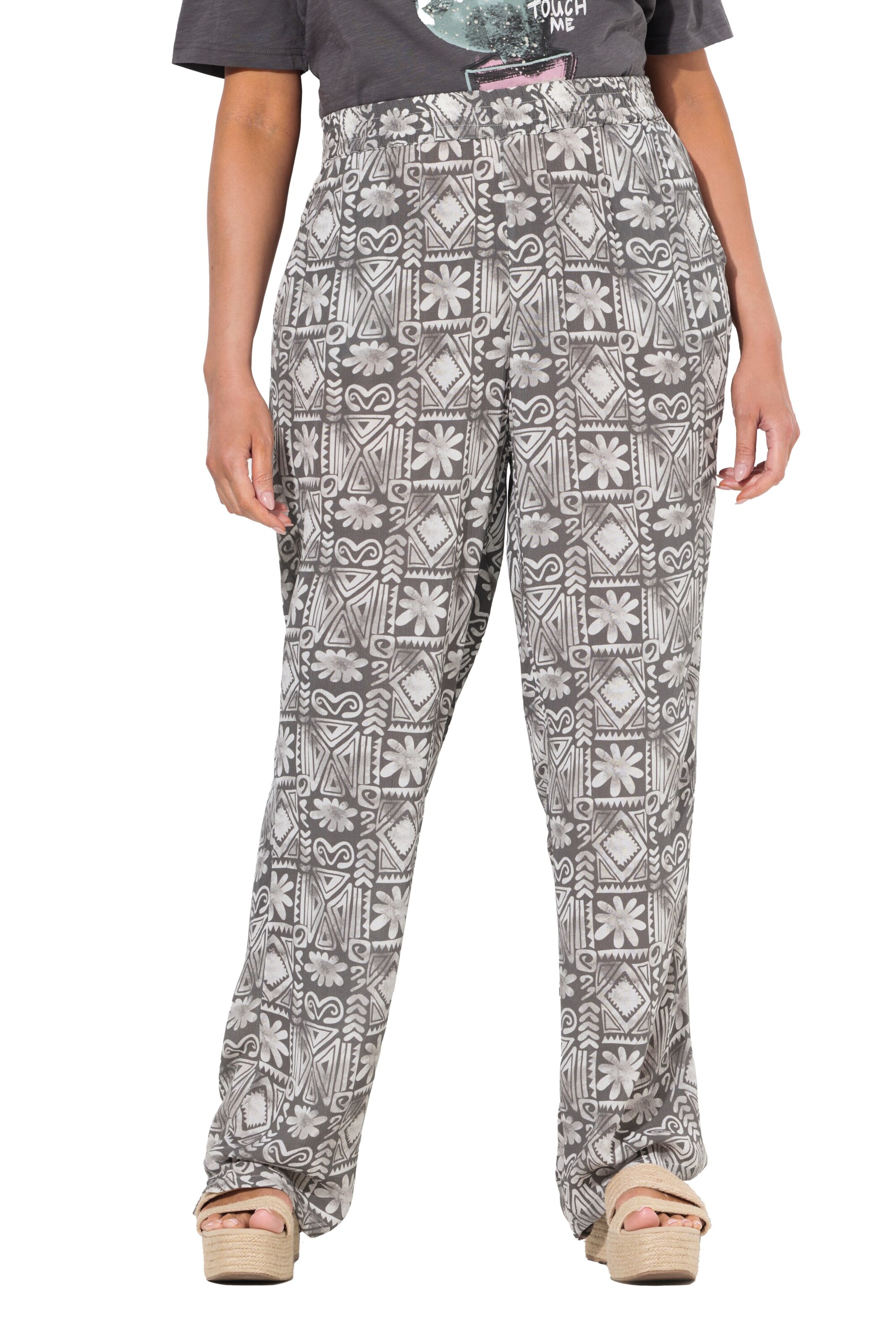 Ulla Popken Regular Hose in Grau: Vorderseite