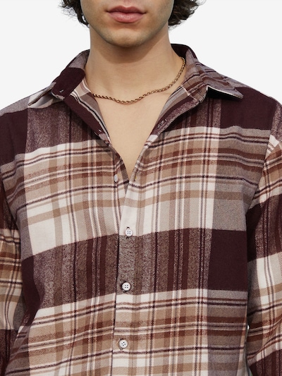 Campus Sutra Camisa 'Celine' em camelo / ecru / castanho, Vista do artigo