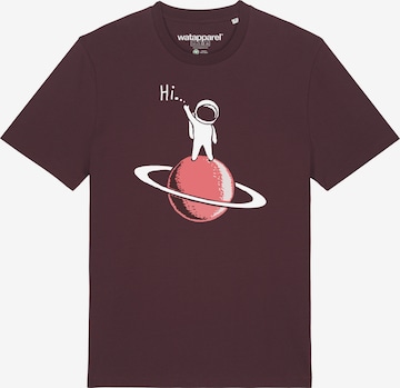 Watapparel Shirt 'Astronaut says Hi' in Rot: Vorderseite
