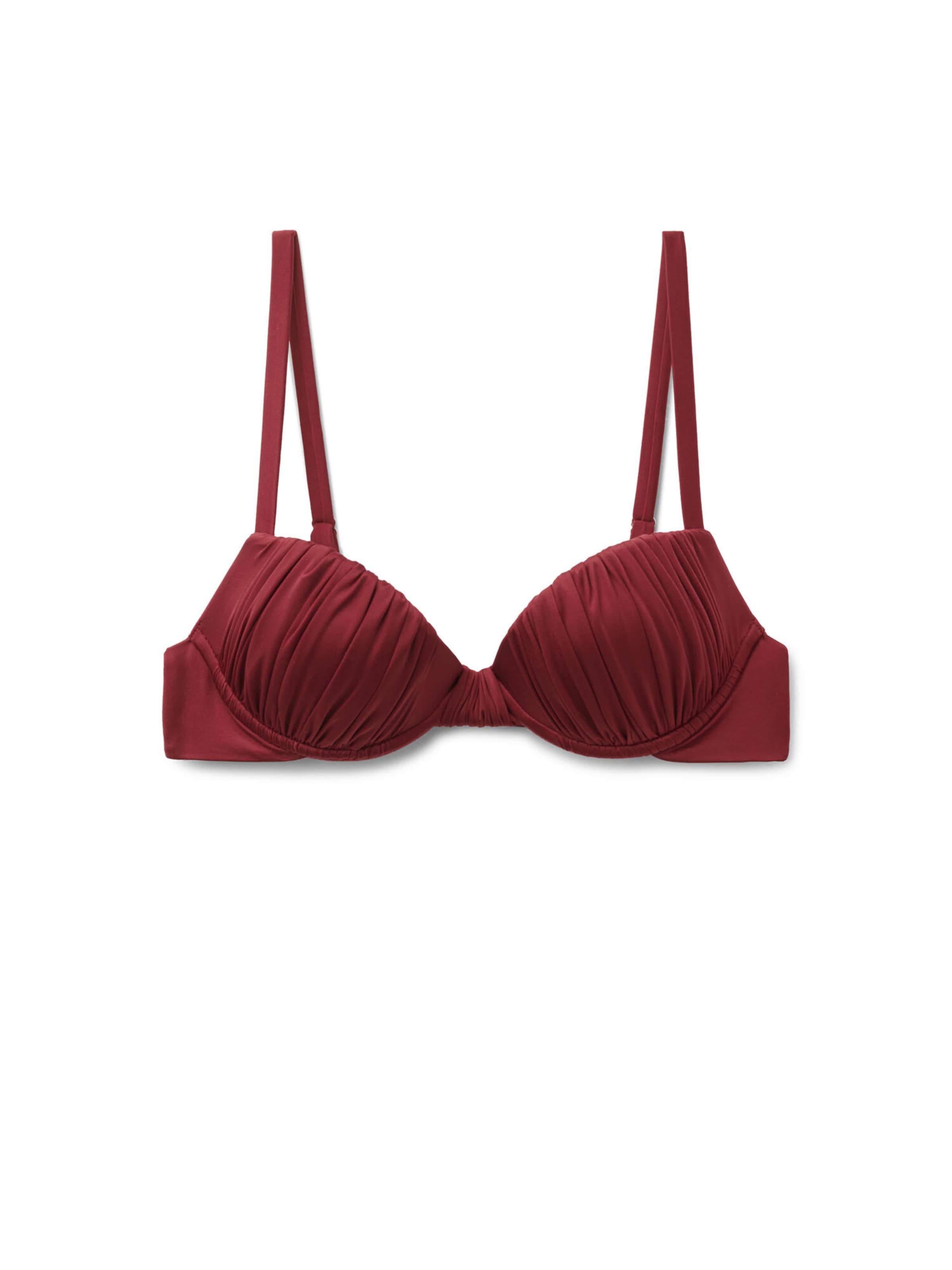CALZEDONIA T-Shirt Bikinitop 'SHINY SATIN' in Rot: Vorderseite