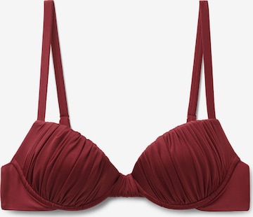 CALZEDONIA Bikinitop 'SHINY SATIN' in Rot: Vorderseite