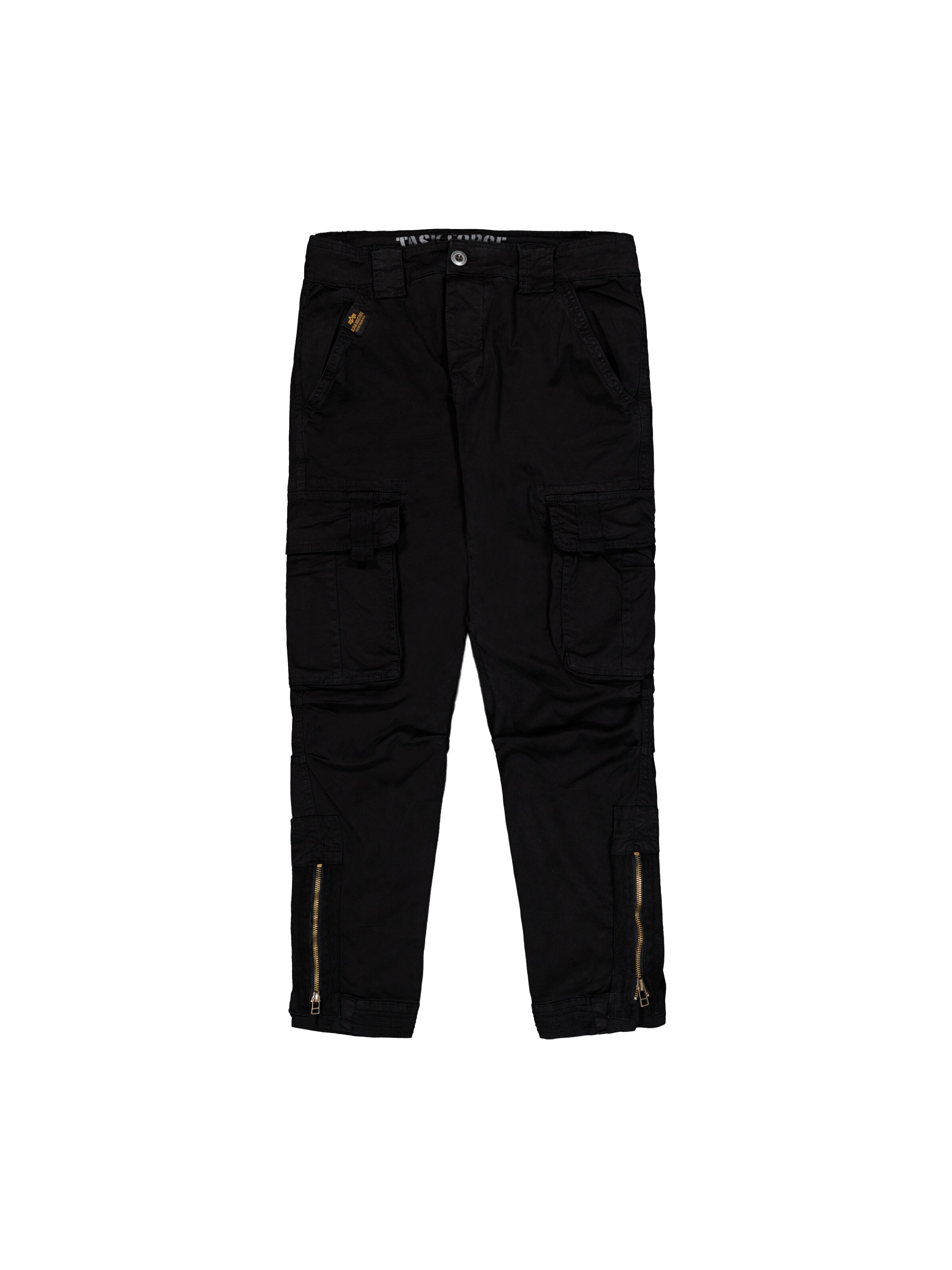 ALPHA INDUSTRIES Regular Cargohose 'Task Force'‌‌‌‌‌‌‌‌ in Schwarz: Vorderseite