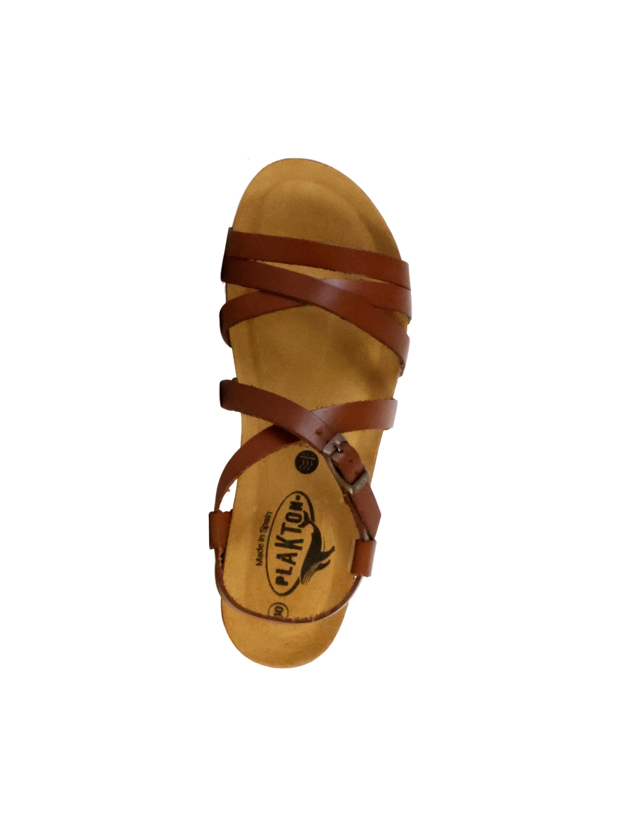 Plakton Mule 'Comba-Pantoletten mit Keilabsatz aus Leder' in Brown