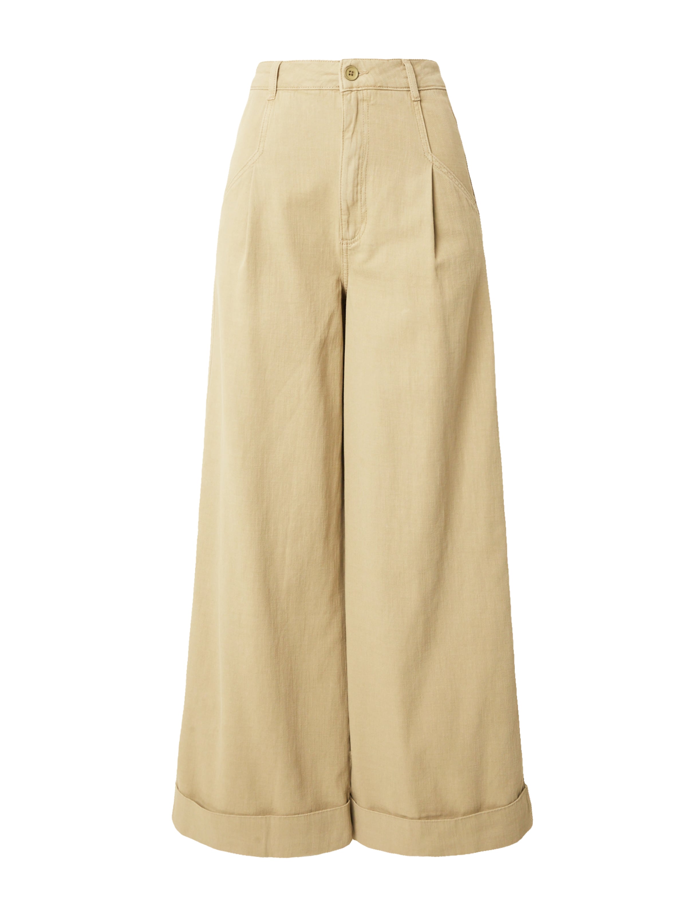 Wide leg Pantaloni con pieghe 'CLEAN' di TOPSHOP in verde: frontale